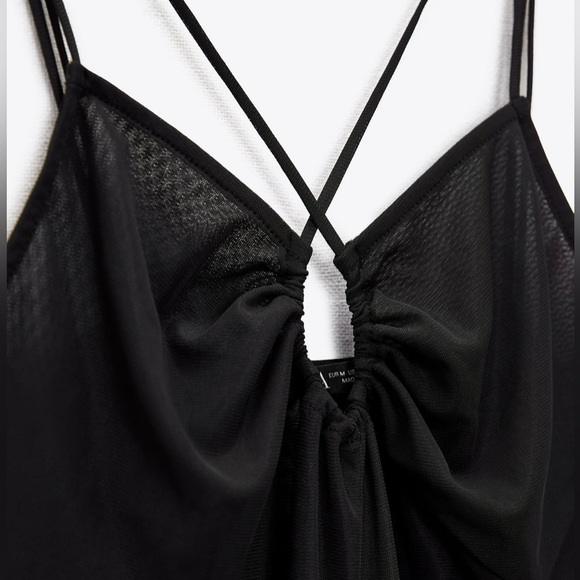 Semi sheer tulle asymmetrical dress - Picture 5 of 8